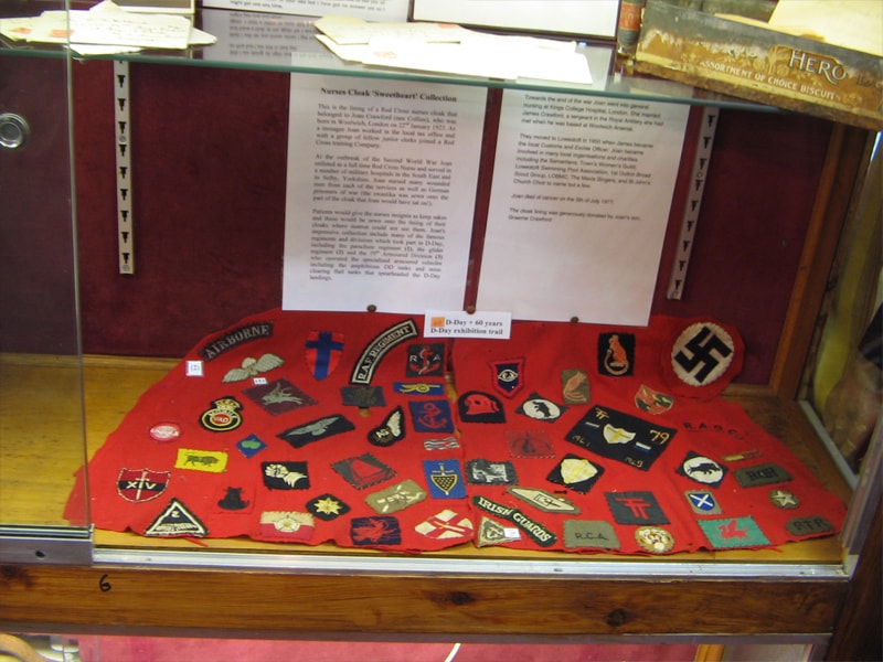 British Nurse's Cloak Lining Displaying Sweetheart Badge Gifts From Her Patients